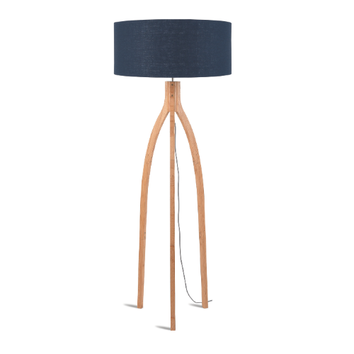 Good&Mojo Vloerlamp bamboe Annapurna 6030, linnen blue denim